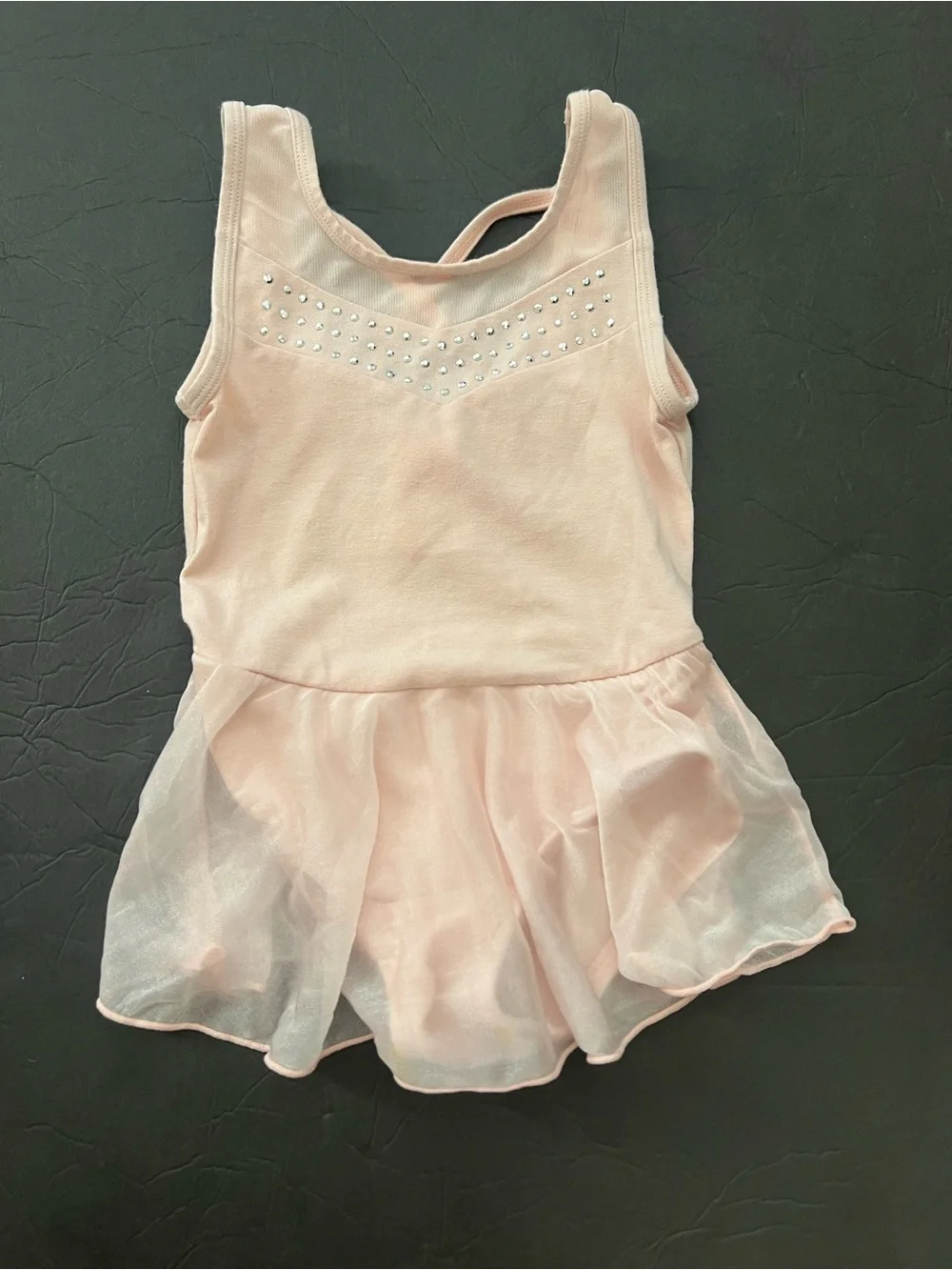 Cat&Jack Girls Pink Rhinestone Tutu Leotard Ballet Dress Size XS 4/5 Dancewear